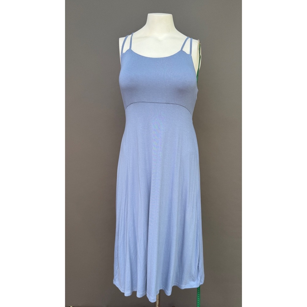 Lascana Venus Dress Medium Blue Double Strap Cross Back Tie‎ Midi Coastal Summer